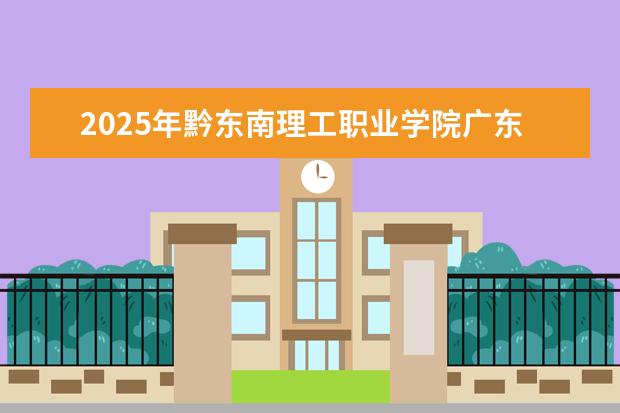 2025年黔东南理工职业学院广东招生计划