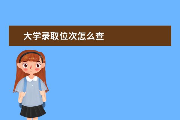 大学录取位次怎么查