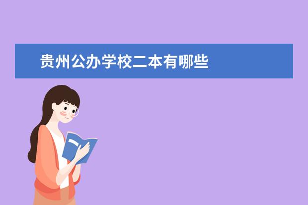 贵州公办学校二本有哪些