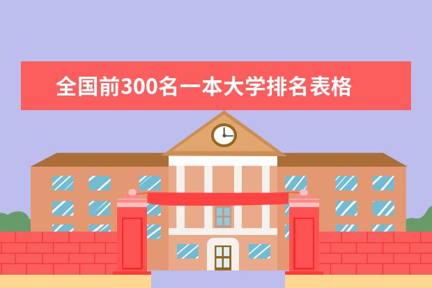 全国前300名一本大学排名表格 中国最好的大学排名
