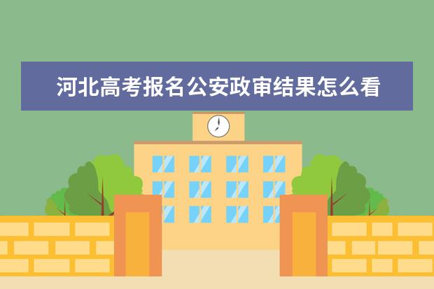 河北高考报名公安政审结果怎么看