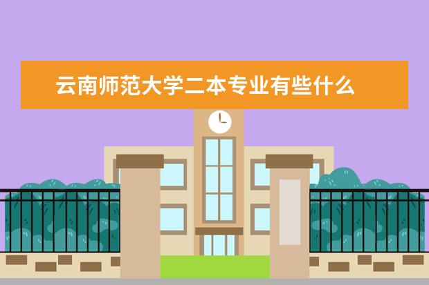 云南师范大学二本专业有些什么